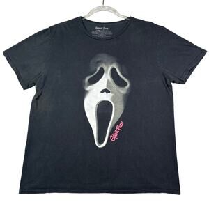 Ghost Face Scream Graphic T-Shirt Black Horror Halloween Tee Adult